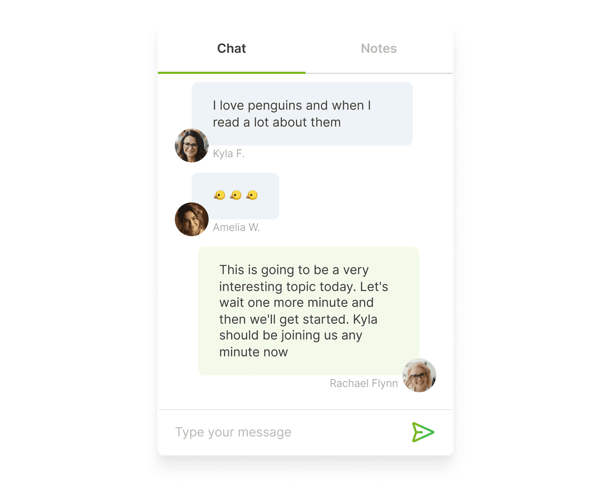 Classroom chat interface demonstration