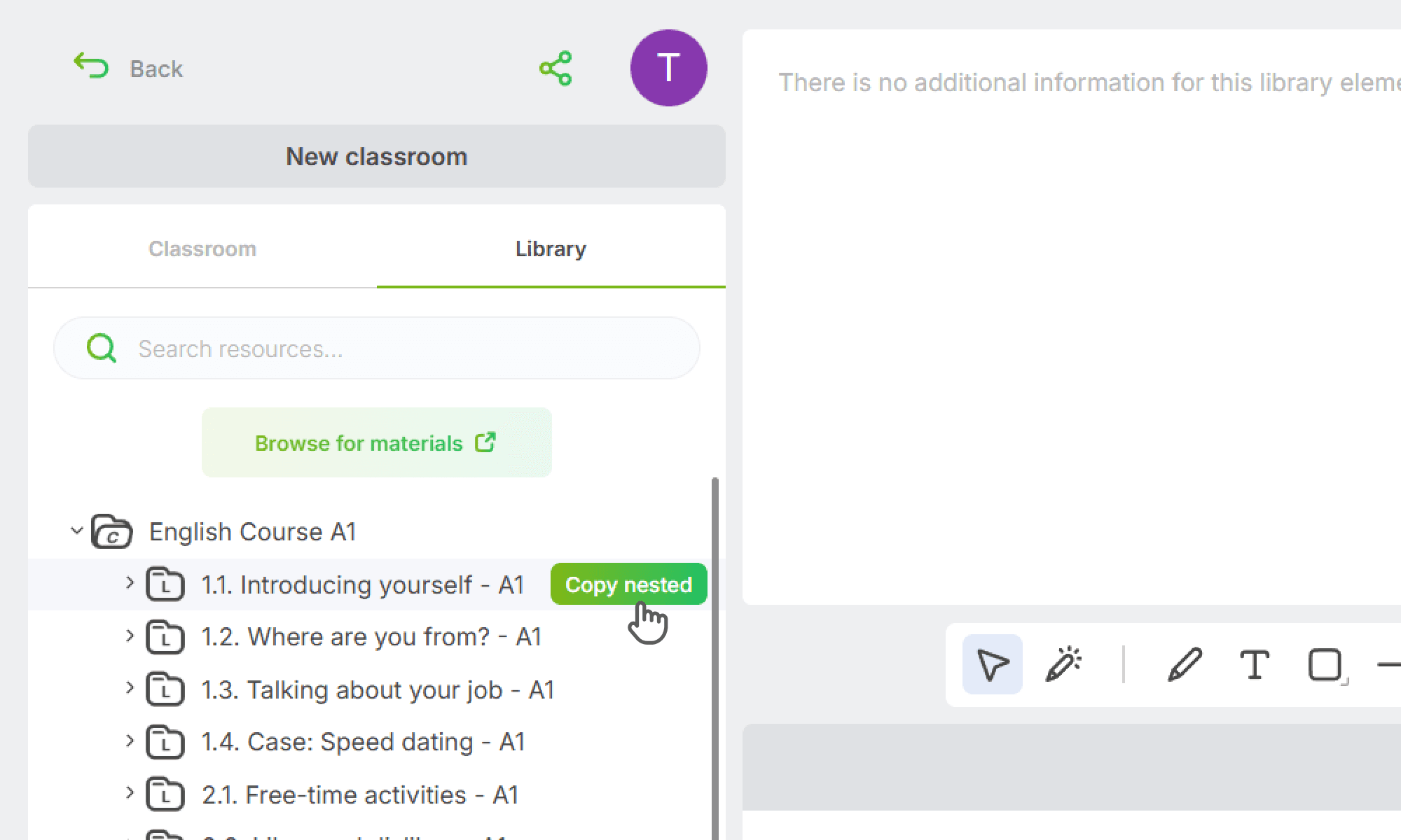 Add Materials to Your Classroom
